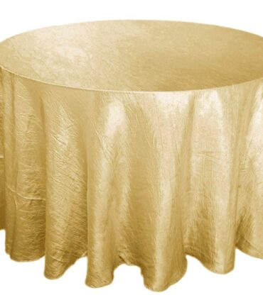 Champagne 117" Crinkle Taffeta Round Tablecloth