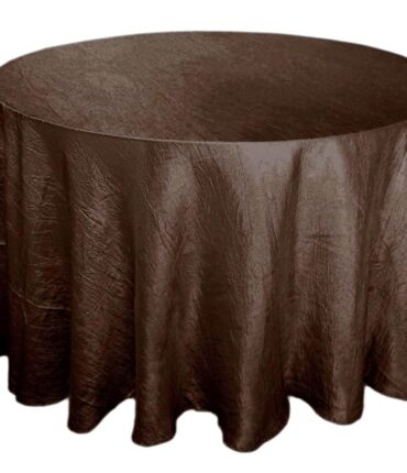 Chocolate 117" Crinkle Taffeta Round Tablecloth