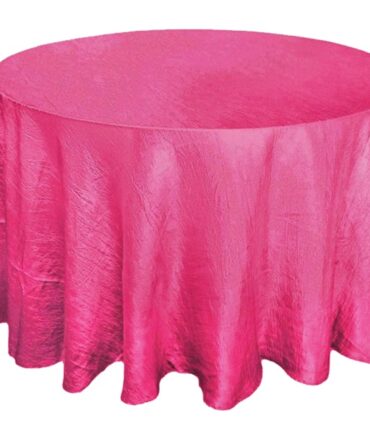 Fushia 117" Crinkle Taffeta Round Tablecloth