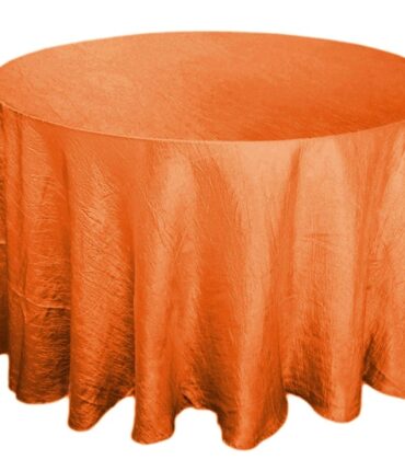 Orange 117" Crinkle Taffeta Round Tablecloth
