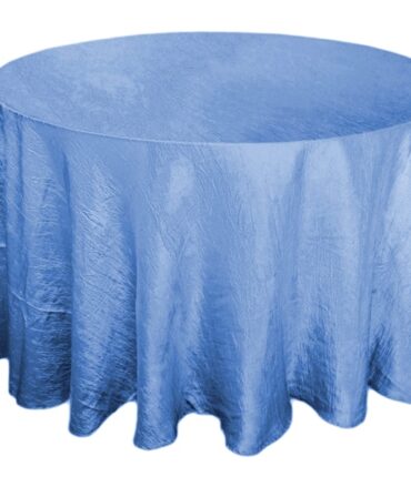Periwinkle 117" Crinkle Taffeta Round Tablecloth