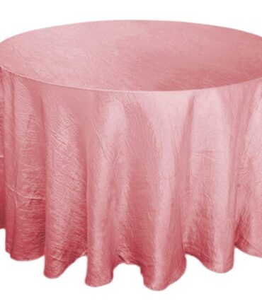 Pink 117" Crinkle Taffeta Round Tablecloth