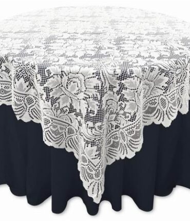 72"x72" Lace Table Overlays (Jolly Good) - White