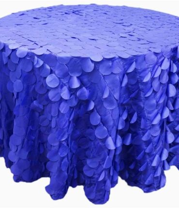 120" Round Petals Circle (Flamingo) Tablecloth - Royal Blue