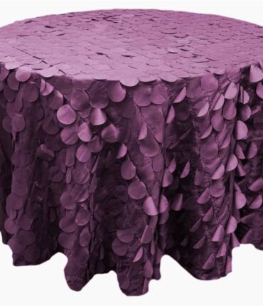 120" Round Petals Circle (Flamingo) Tablecloth - Eggplant