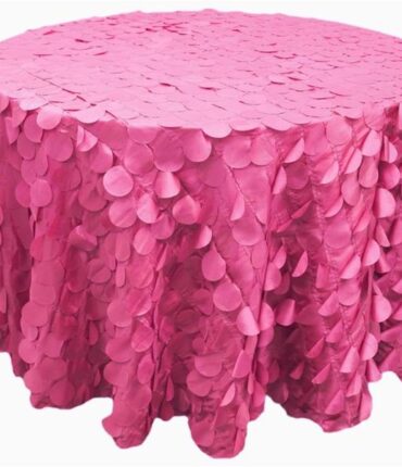 120" Round Petals Circle (Flamingo) Tablecloth - Fushia