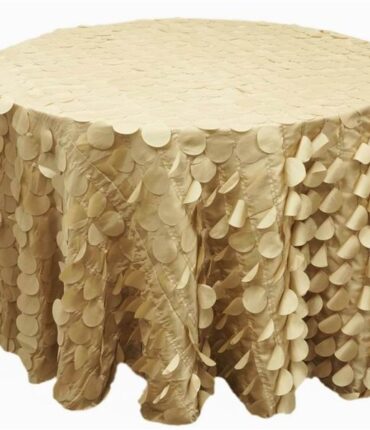 Round Petals Circle (Flamingo) Tablecloth - Champagne