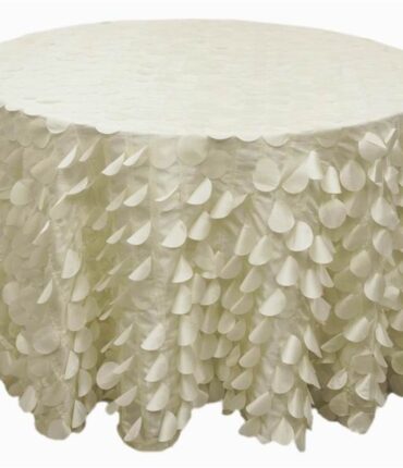 120" Round Petals Circle (Flamingo) Tablecloth - Ivory