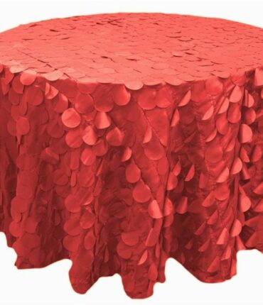120" Round Petals Circle (Flamingo) Tablecloth - Red