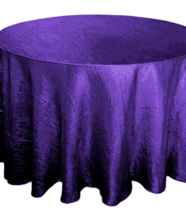 Purple 117" Crinkle Taffeta Round Tablecloth