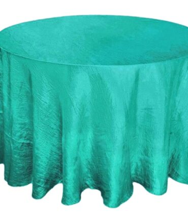 Turquoise 117" Crinkle Taffeta Round Tablecloth