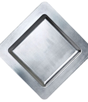 11.5" Square Rimmed Charger Plates - Case of 24pcs - Silver