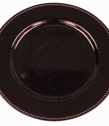 13" Eggplant Beaded Charger Plate