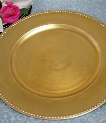 13" Gold Beaded Charger Plate