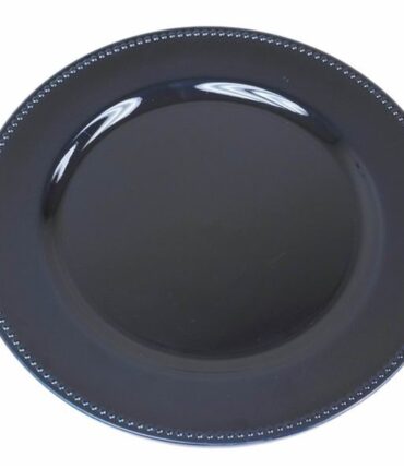 13" Navy Blue Beaded Charger Plate