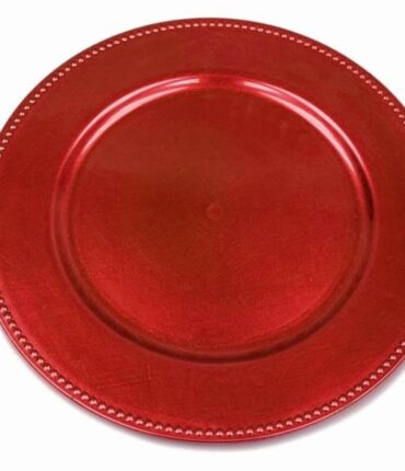 13" Red Beaded Charger Plate