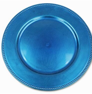 13" Royal Blue Beaded Charger Plate