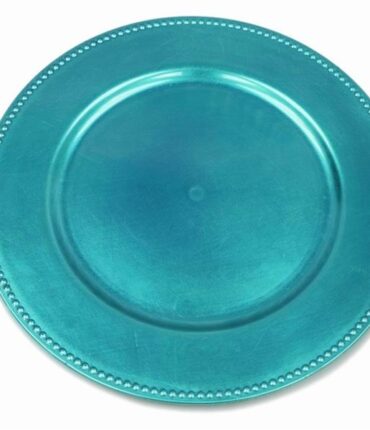 13" Turquoise Beaded Charger Plate
