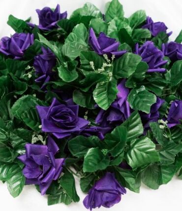3D Chain Rose Garland - Purple