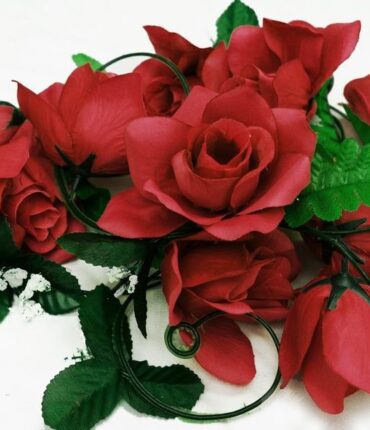 4 x Supersized Rose Garland-Burgundy