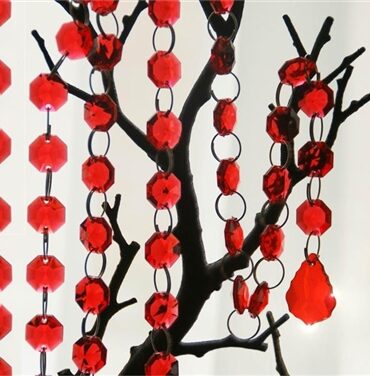 5 x Crystal Garland - Acrylic Red