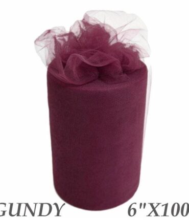 6 x 100yd Tulle Rolls - Burgundy