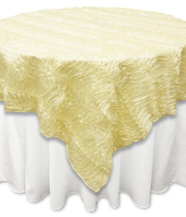72 x 72 Beverly Hills Waves Overlays - Ivory Satin
