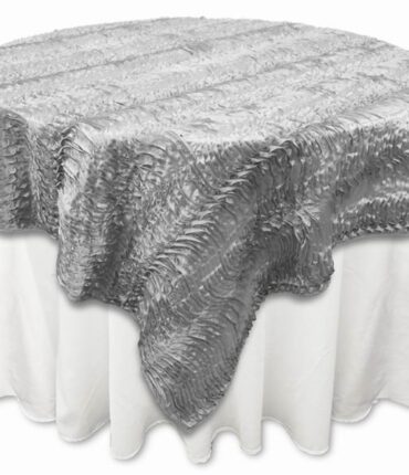 72 x 72 Beverly Hills Waves Overlays - Silver Satin