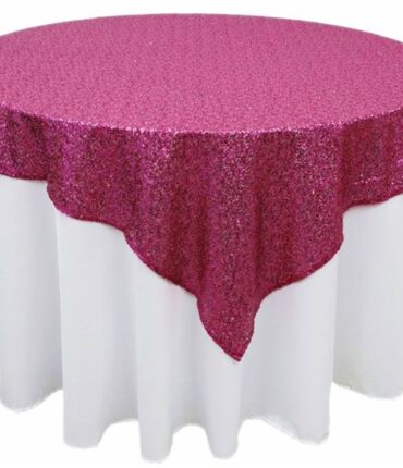 72 x 72 Grand Duchess Sequin Table Overlays - Fushia
