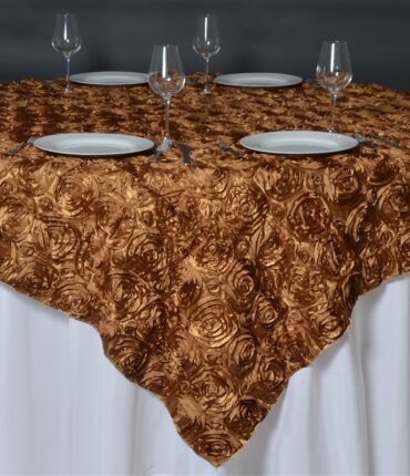 72 x 72 Grandiose Rosette Table Overlays - Gold