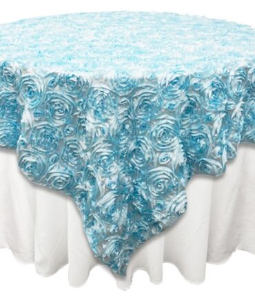 72 x 72 Grandiose Rosette Table Overlays - Light Blue