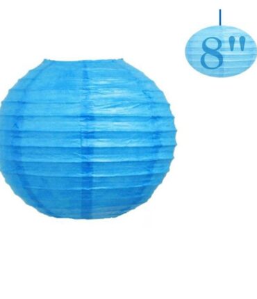 8" Heavenly Paper Lantern - Turquoise 12pk