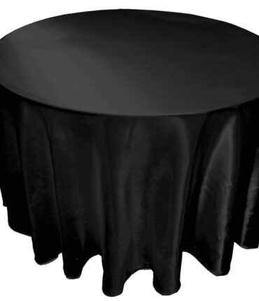 Black 108" Satin Round Tablecloth
