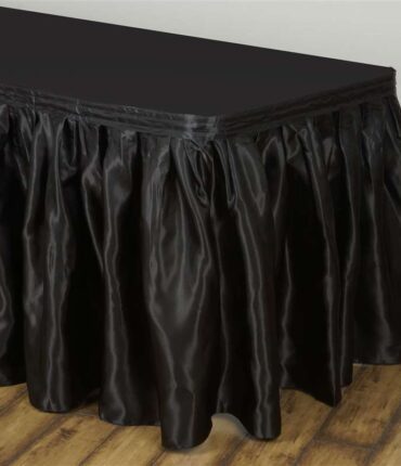 Black Table Skirt Satin - 17'