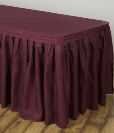 Burgundy Table Skirt Polyester - 17'