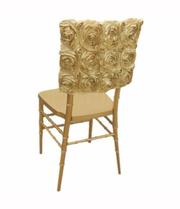 Grandiose Rosette Chair Caps Square-Top - Champagne