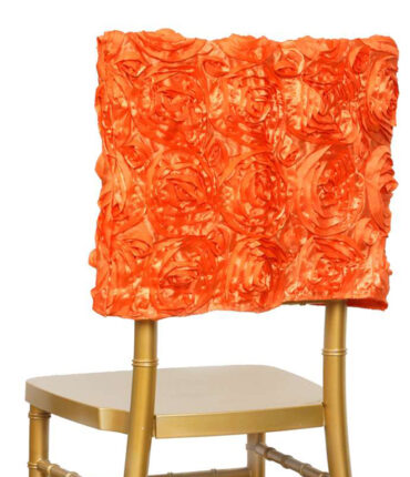 Grandiose Rosette Chair Caps Square-Top - Orange