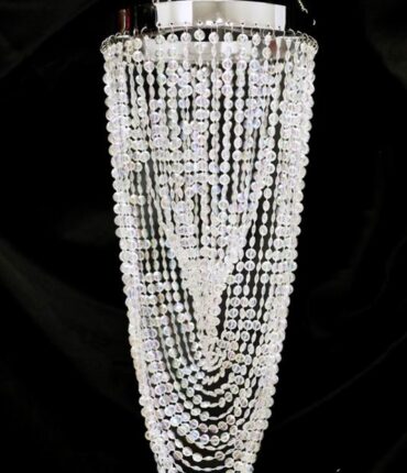 CLEOPATRA 9" Diameter x 30" Acrylic Diamond Chandelier - Rainbow