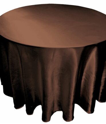 Chocolate 108" Satin Round Tablecloth