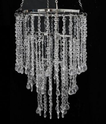 GOVRERNESS 10" Diameter x 30" Drop Acrylic Diamond Chandelier - Clear