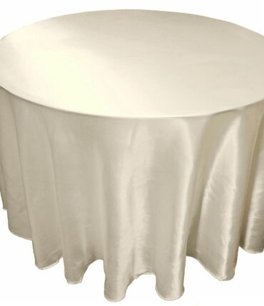 Ivory 108" Satin Round Tablecloth