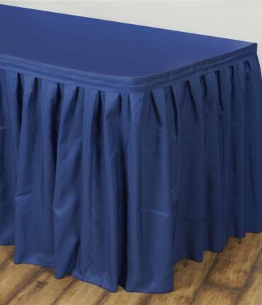 Navy Blue Table Skirt Polyester - 17'