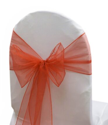5pc x Chair Sash Organza - Burnt Orange