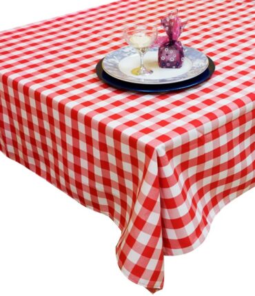 Perfect Picnic Inspired Red White Checkered 70" Square Polyester Tablecloths
