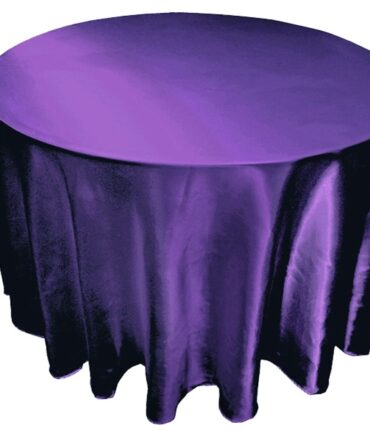Purple 108" Satin Round Tablecloth