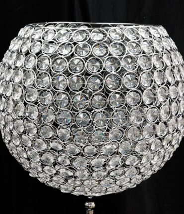 SHANGRI-LA 10" Ball x 37" Tall Acrylic Diamond Chandelier Lamp - Clear