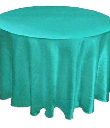 Turquoise 108" Satin Round Tablecloth