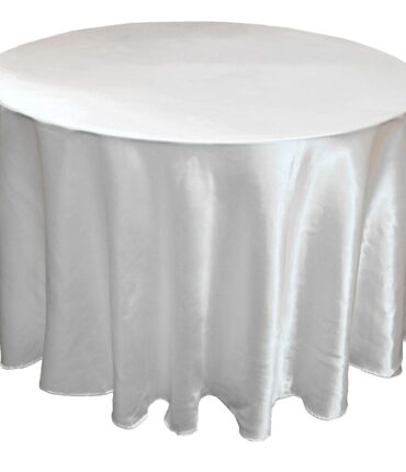White 108" Satin Round Tablecloth