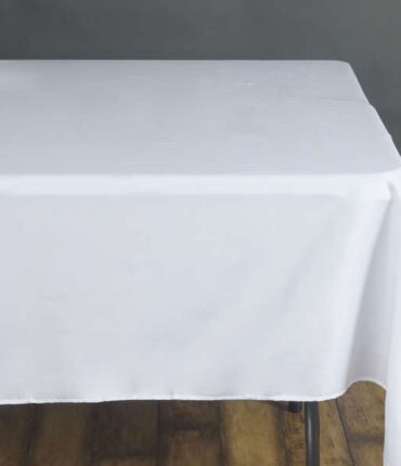 White 70" Polyester Square Tablecloth