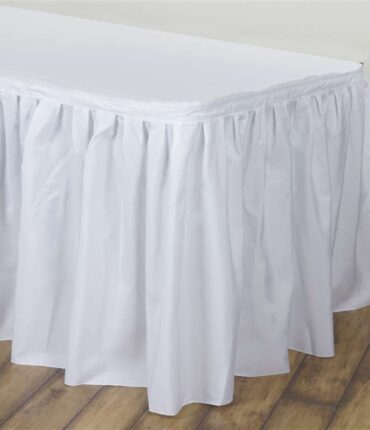 White Table Skirt Polyester - 17'